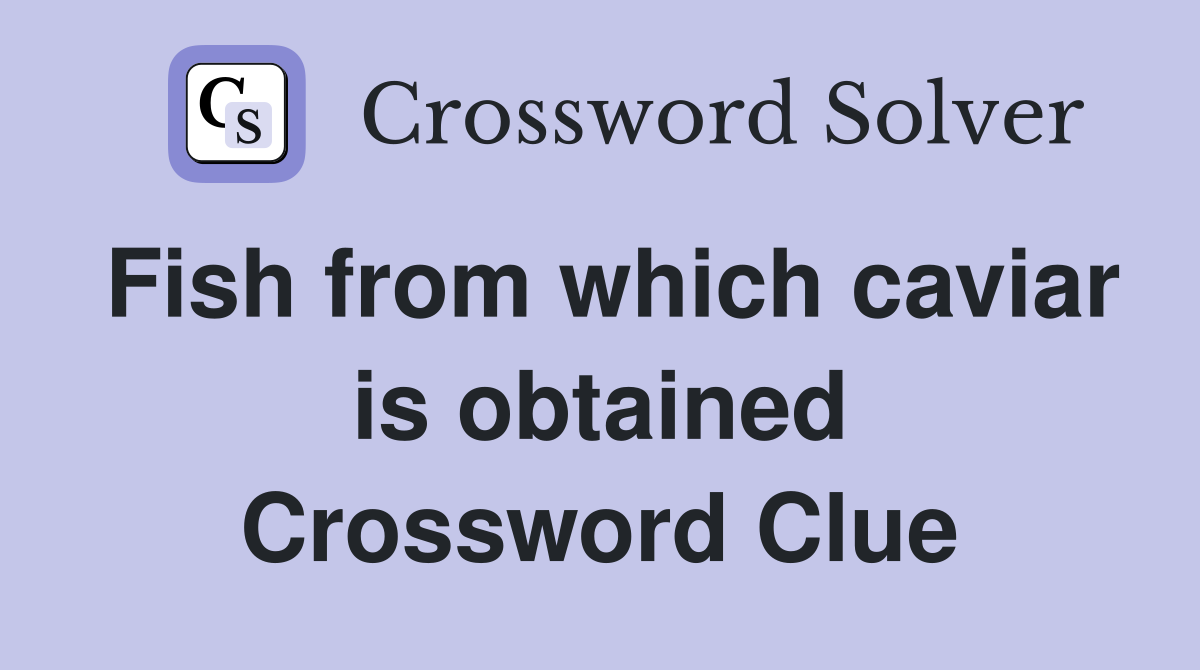 Fish from which caviar is obtained Crossword Clue Answers Crossword